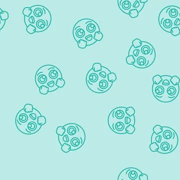 Adorable kawaii line seamless pattern イラスト素材