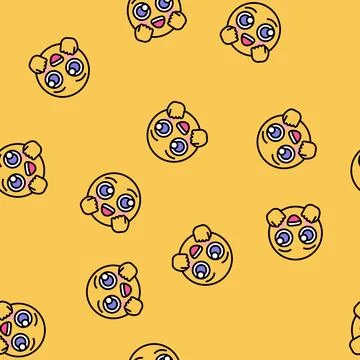 Adorable kawaii vector seamless pattern イラスト素材