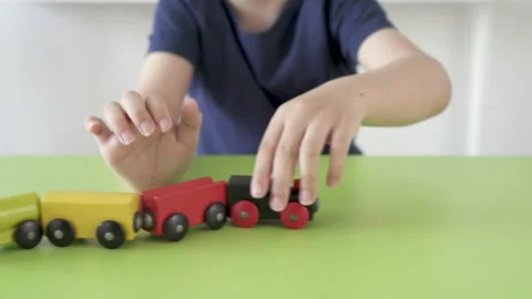 Adorable kid hand playing Vidéo 214844655