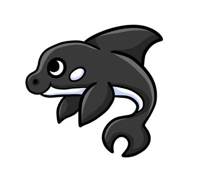 Adorable Killer Whale Stock Illustration