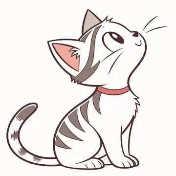 Adorable Kitten Flat Design Vector Illustration Stock Illustration