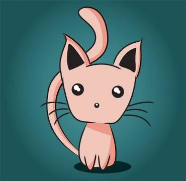Adorable kitten, vector illustration Stock Illustration