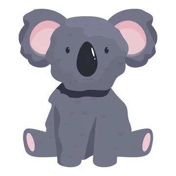 Adorable koala bear sitting and smiling, australian wildlife Stock Illustration