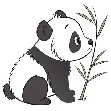 Adorable Panda Bear Vector Flat Design Stock Illustration