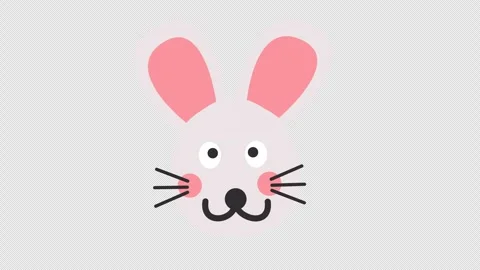 Adorable rabbit face cartoon icon isolated on a transparent background Stock Footage 328892483