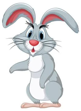 Adorable Rabbit Standing Up Stock Illustration