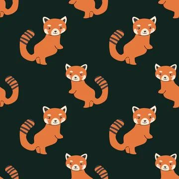 Adorable red panda pattern for cute animal designs イラスト素材