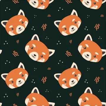 Adorable red panda pattern design for kids and animal lovers Illustrazione stock