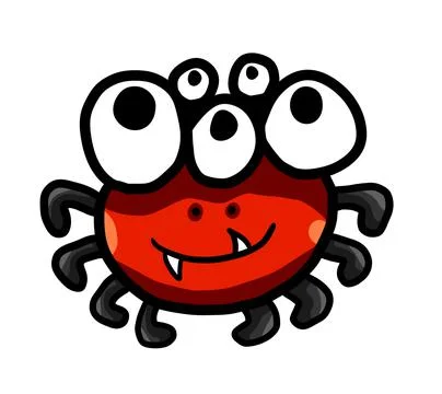 Adorable Red Spider Stock Illustration