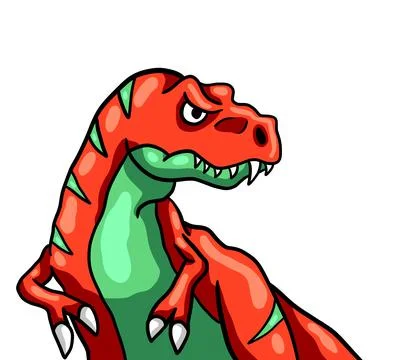 Adorable Red T Rex Stock Illustration