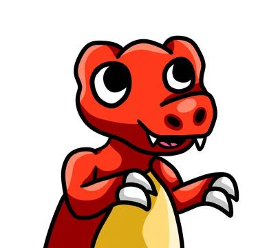 Adorable Red T Rex Stock Illustration