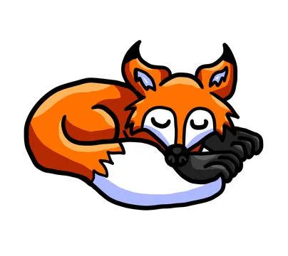 Adorable Sleeping Fox Stock Illustration