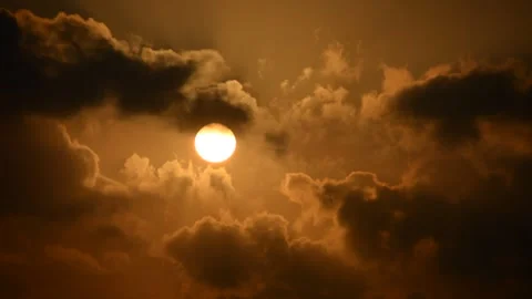 Adorable sunset with clouds. soft focus Видео 249376722