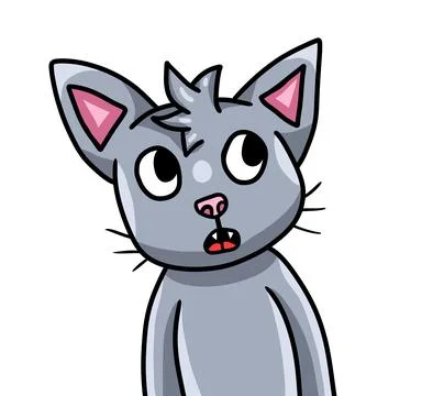 Adorable Surprised Cat Stock Illustration