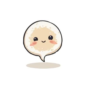 An adorable talking bubble character with a sweet smile offering a comforti.. Illustration
