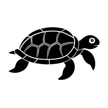 Adorable Turtle icon silhouette vector illustration Stock Illustration