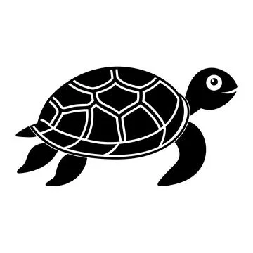 Adorable Turtle icon silhouette vector illustration Stockillustratie
