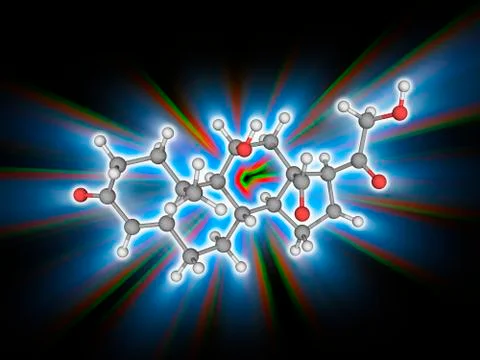Adosterone hormone molecule Illustrazione stock