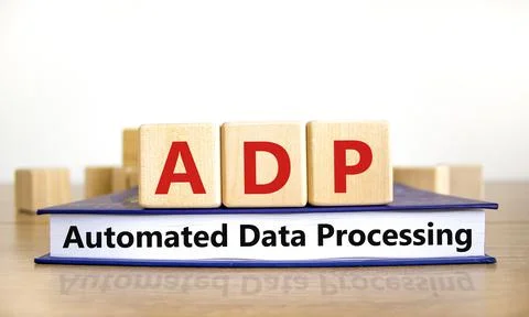 ADP automated data processing symbol. Concept words ADP automated data proces Stock Photos
