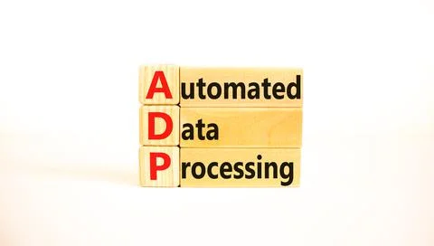 ADP automated data processing symbol. Concept words ADP automated data proces Stock Photos