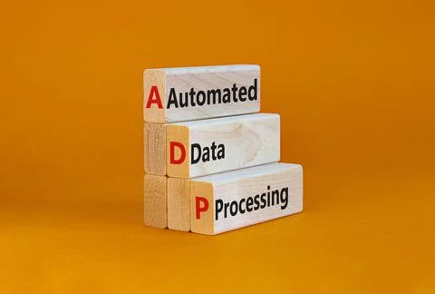 ADP automated data processing symbol. Concept words ADP automated data proces 스톡 사진