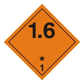 ADR class 1.6 explosives placard Illustrazione stock