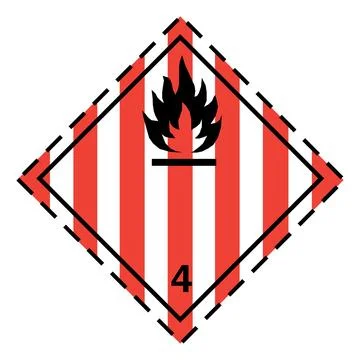 ADR class 4.1 flammable solid placard Stock Illustration