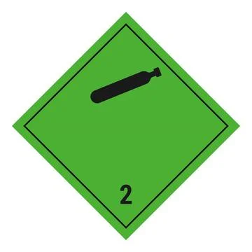ADR dangerous goods label class 2.2, non-flammable, non-toxic gases Stock Illustration