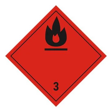 ADR dangerous goods label class 3, flammable liquids Stock Illustration