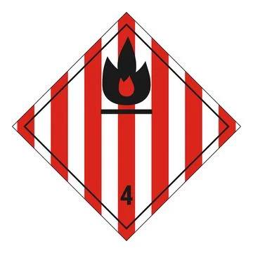 ADR dangerous goods label class 4.1, flammable solids Stock Illustration