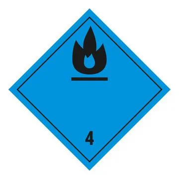ADR dangerous goods label class 4.3, substances which emit flammable gases in Stock Illustration