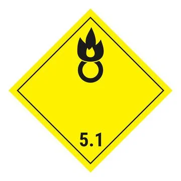 ADR dangerous goods label class 5.1, oxidizing substances Stock Illustration