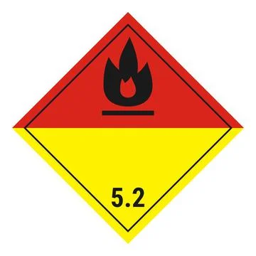 ADR dangerous goods label class 5.2, organic peroxides Stock Illustration