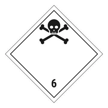 ADR dangerous goods label class 6.1, toxic substances Stock Illustration