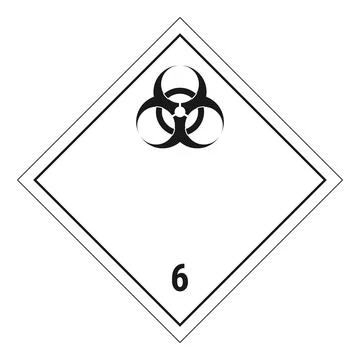 ADR dangerous goods label class 6.2, infectious substances Stock Illustration