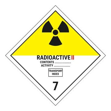 ADR dangerous goods label class 7B, radioactive material, category II-YELLOW Stock Illustration