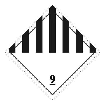 ADR dangerous goods label class 9, miscellaneous dangerous substances and Stock Illustration
