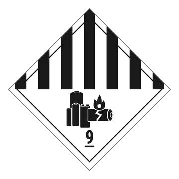 ADR dangerous goods label class 9A, lithium batteries Stock Illustration