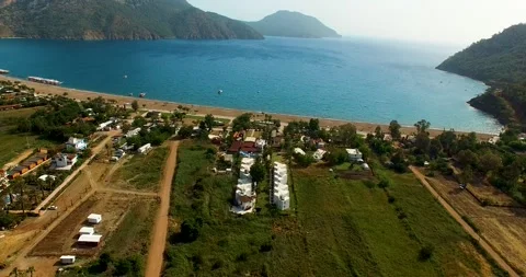 Adrasan Beach Aerial View Stock Footage 130583261