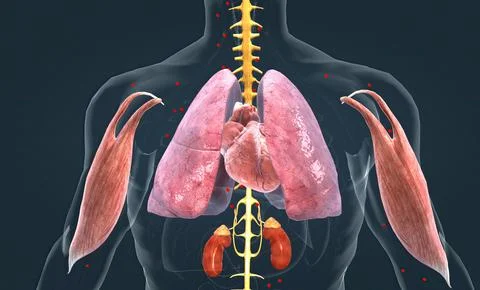 The adrenal medulla forms the inner part of the adrenal gland and secretes the Stock Illustration