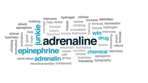 Adrenaline animated word cloud. Kinetic typography. Stock Footage 107571493