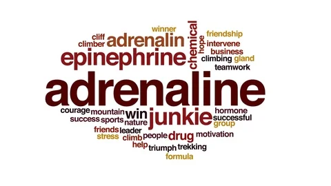 Adrenaline animated word cloud, text design animation. Stock Footage 72414665
