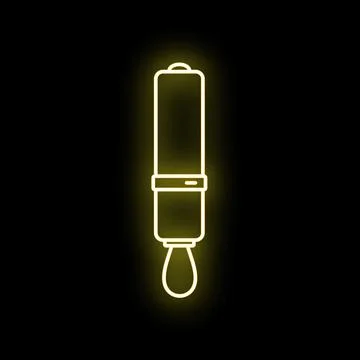 Adrenaline auto injector emergency allergy treatment neon icon Stock Illustration