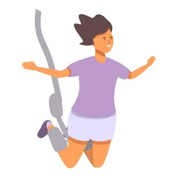 Adrenaline jumping icon cartoon vector. Activity fun fall Illustrazione stock