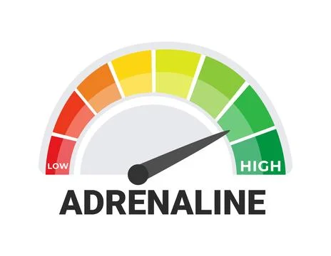 Adrenaline Level Indicator Conceptual Vector Illustration, Stress and Excitement Stock Illustration