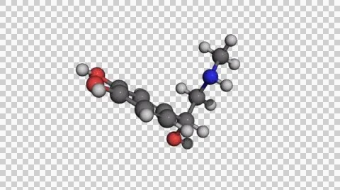 Adrenaline molecule model rotating 4K UHD seamless loopable with alpha channel Stock Footage 53823849