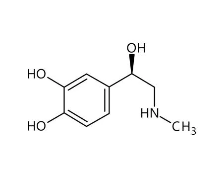 Adrenaline structural formula of molecular structure Illustrazione stock