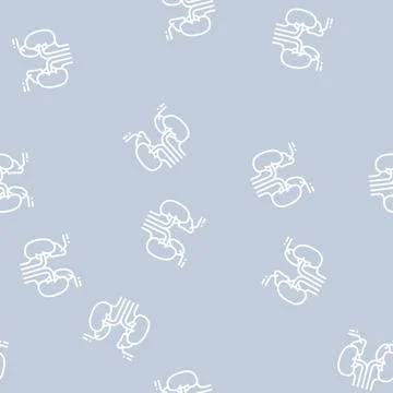 Adrenals endocrinology line seamless pattern 库存插图