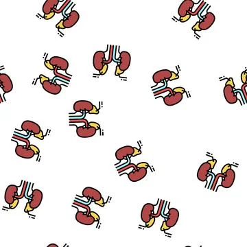 Adrenals endocrinology vector seamless pattern 스톡 일러스트