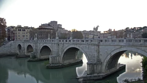 Adrian Park Bridge in Rome Stock Footage 156192208